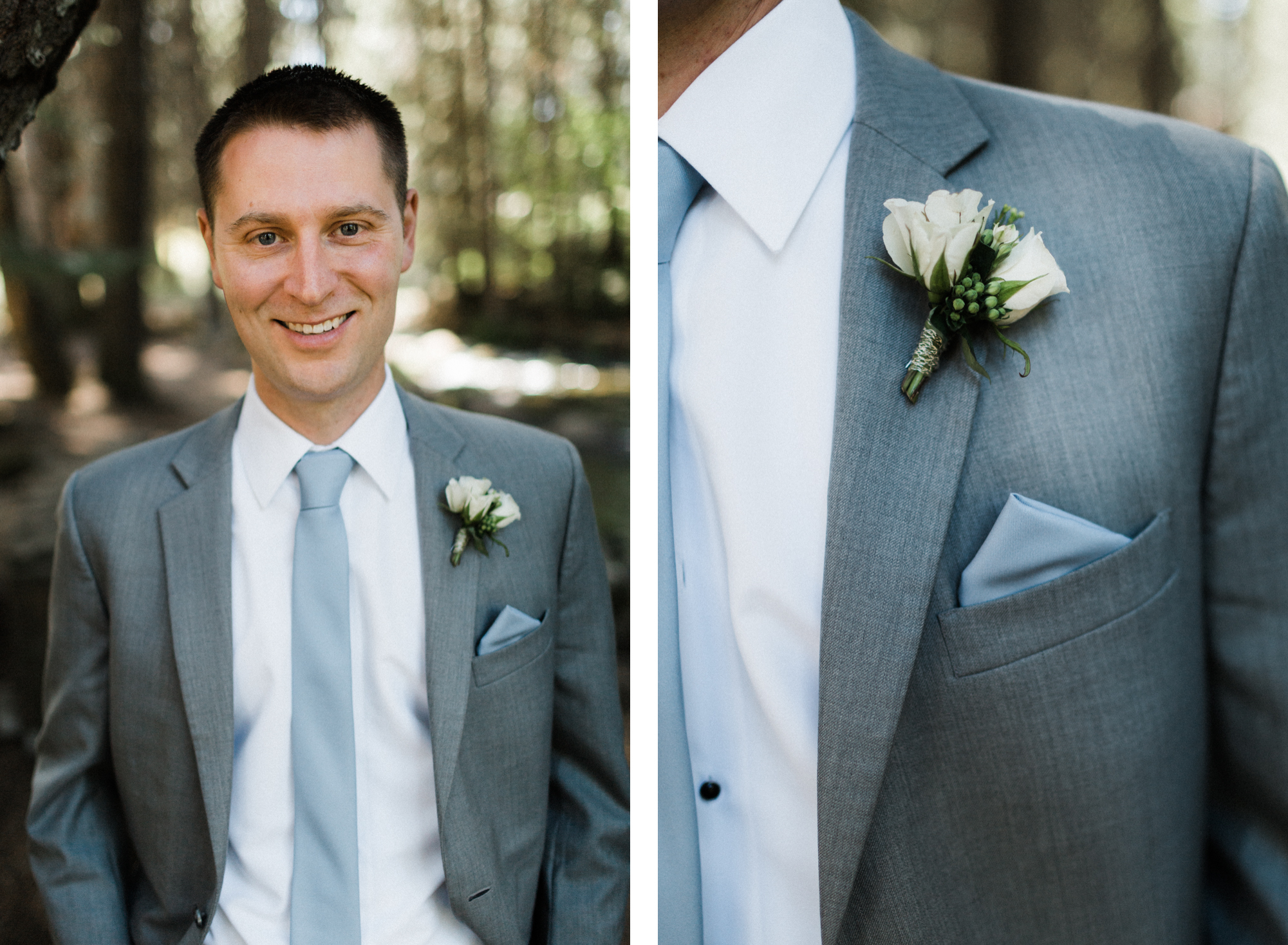 Groom poses for a portrait at Black Butte Ranch