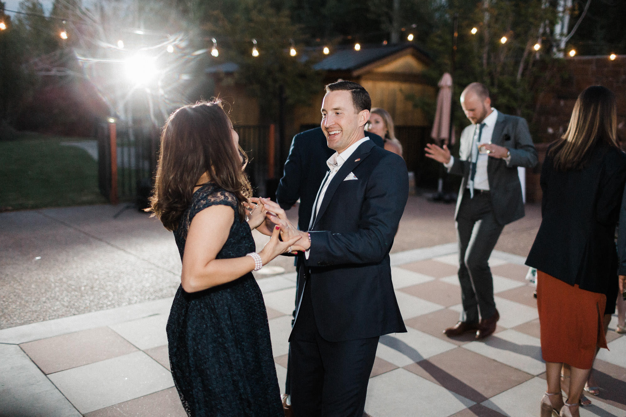 Guests dance at Broken Top Club wedding in Bend, Oregon