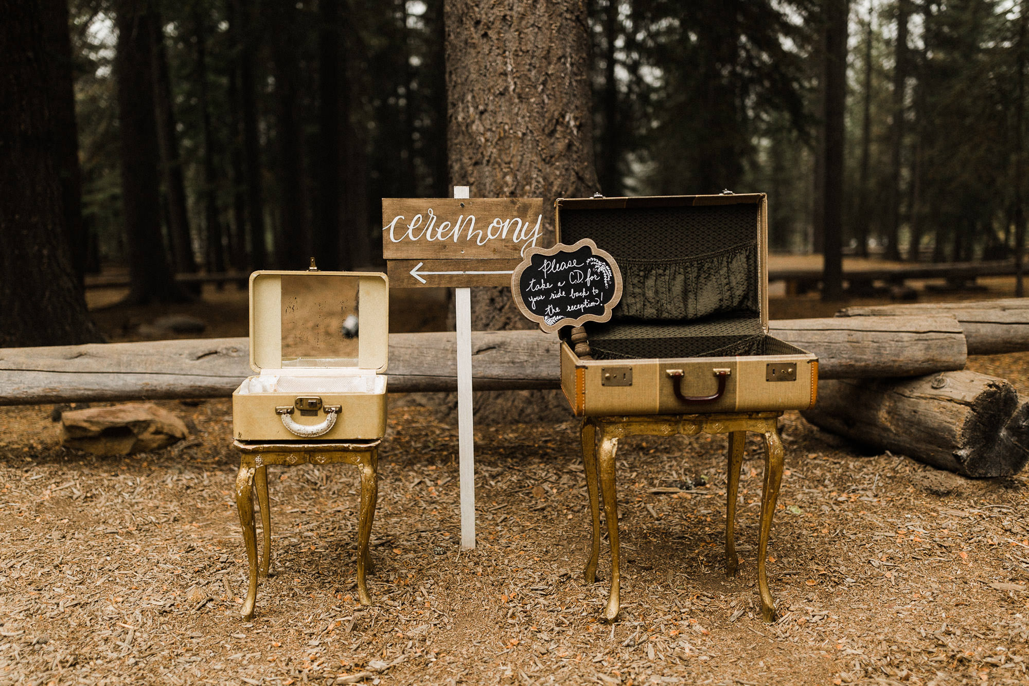 Signs and trunk displays for cards, gifts, etc. at Skyliner Lodge
