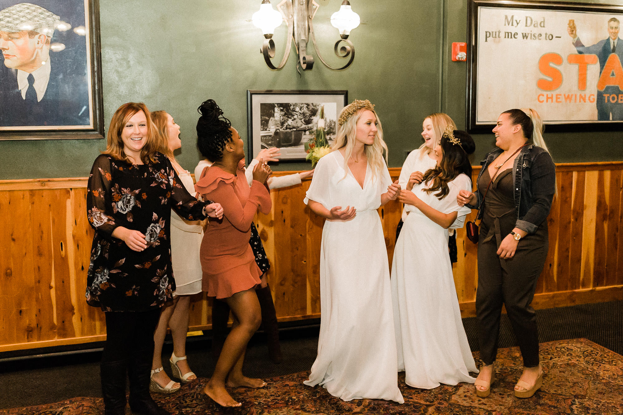 Bride tosses bouquet at McMenamin's Old St. Francis School in Bend