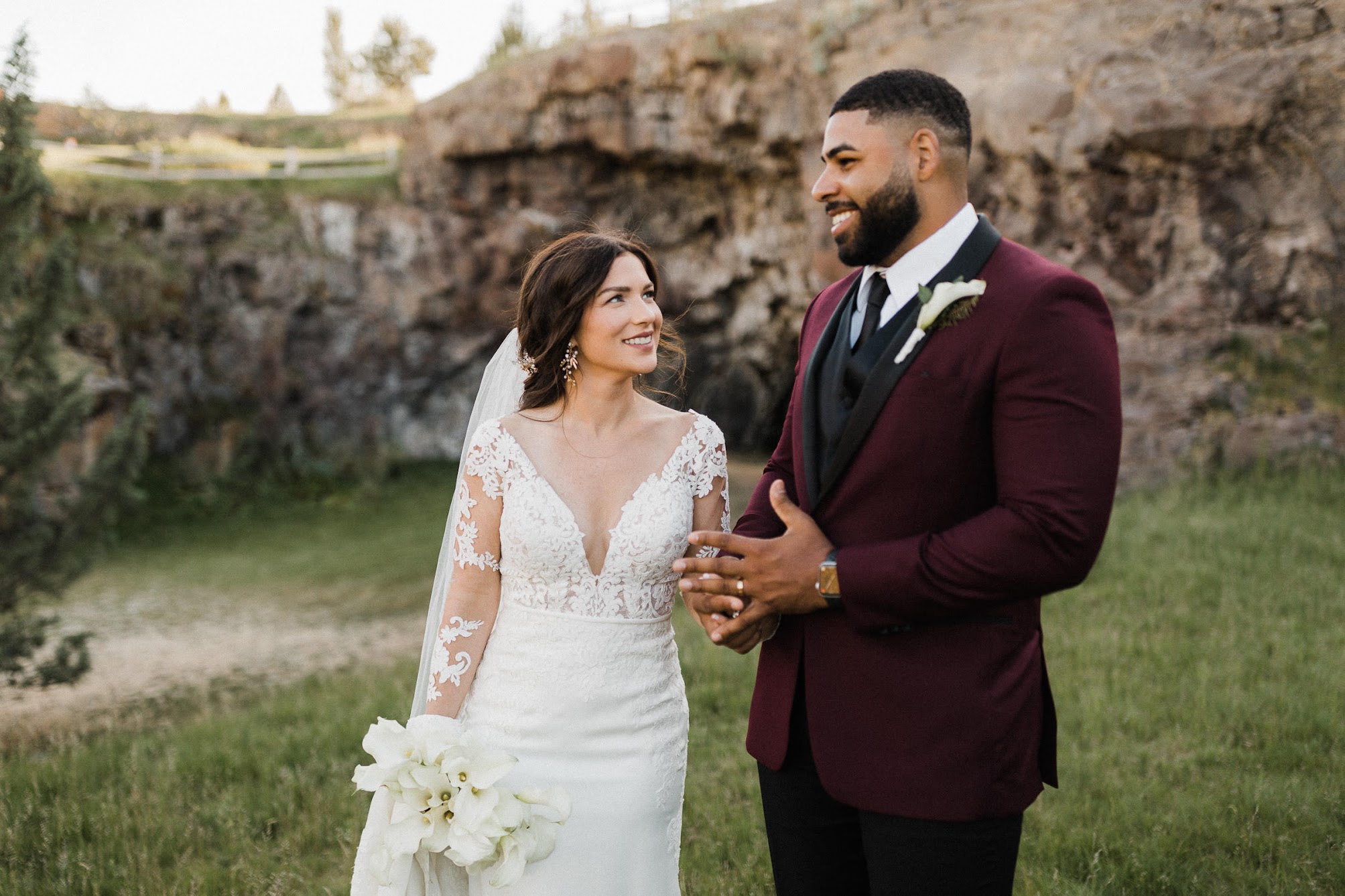 bride looking at her man with a big smile on, perfect candid shot