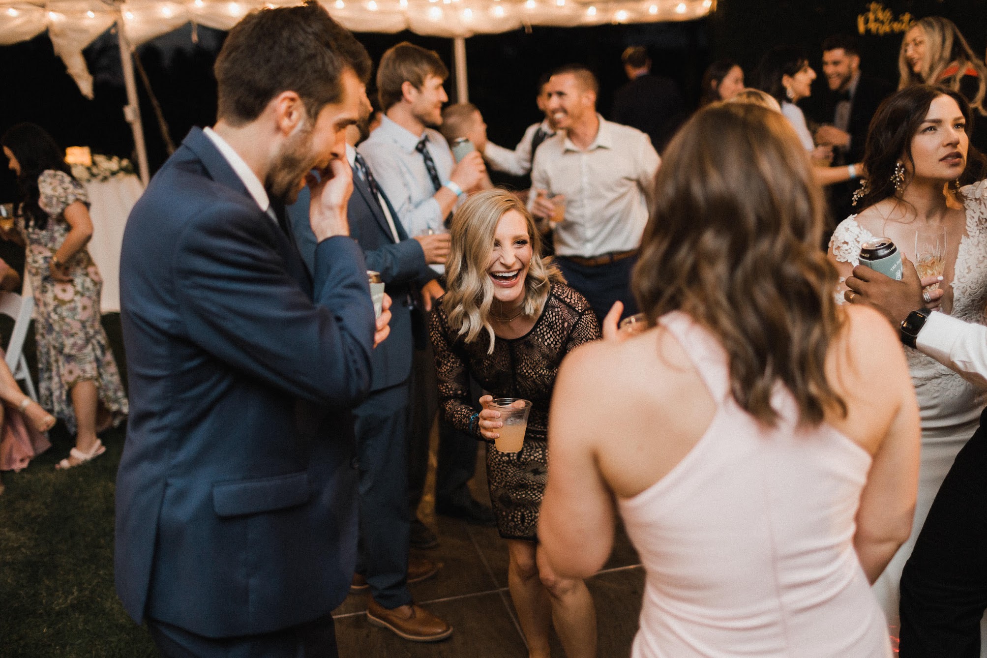 dance party, all the guests having a good time 