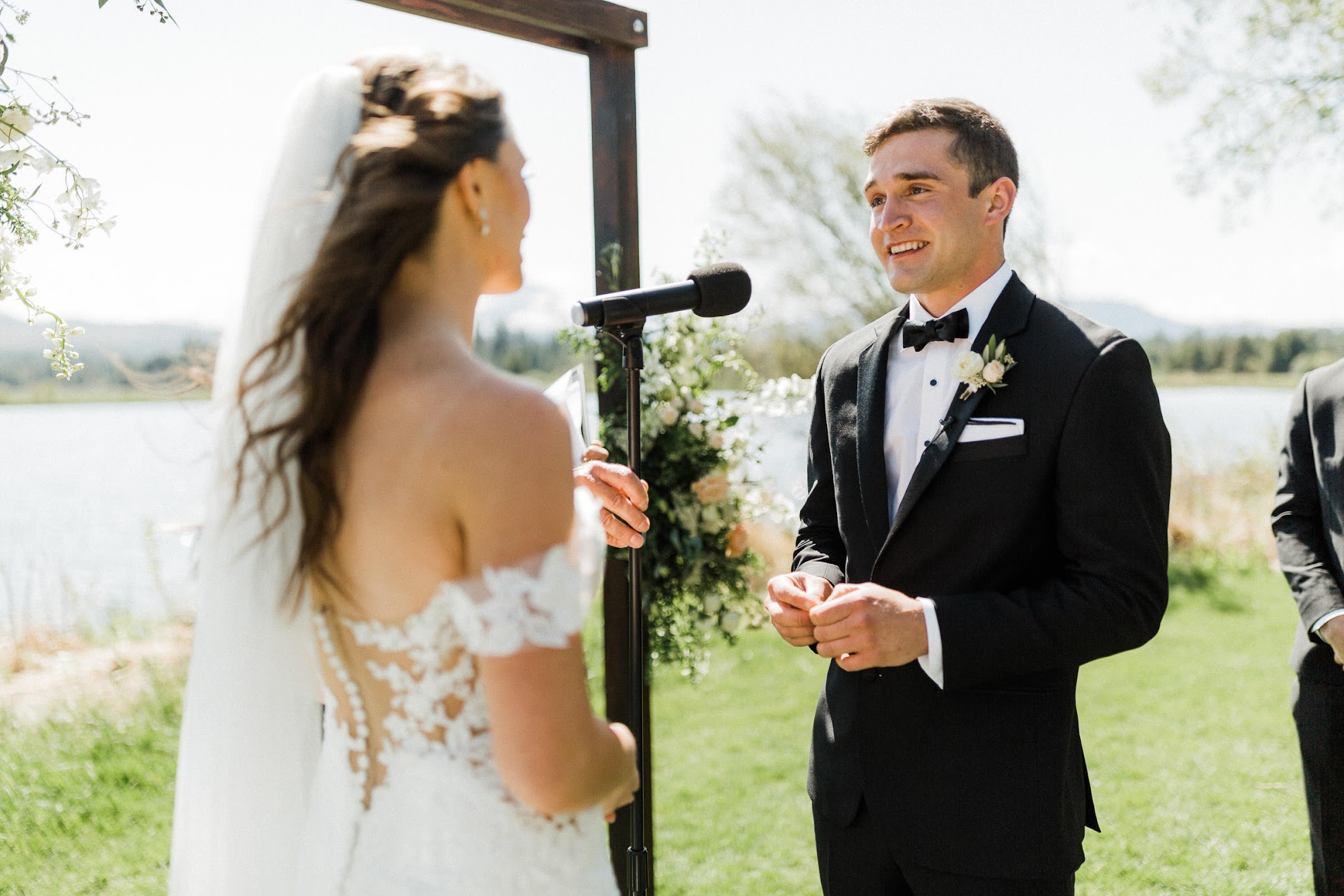 bride and groom at their ceremony 
