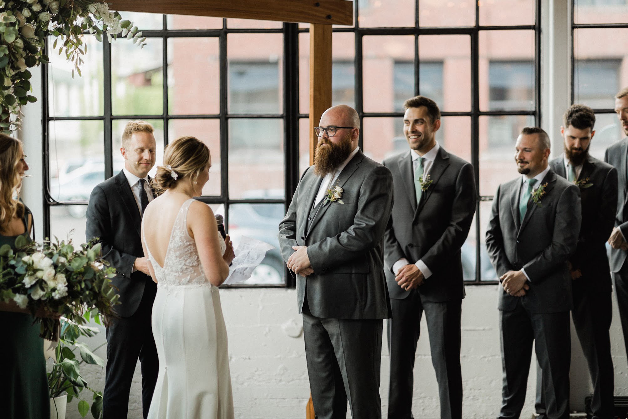 bride saying her vows 