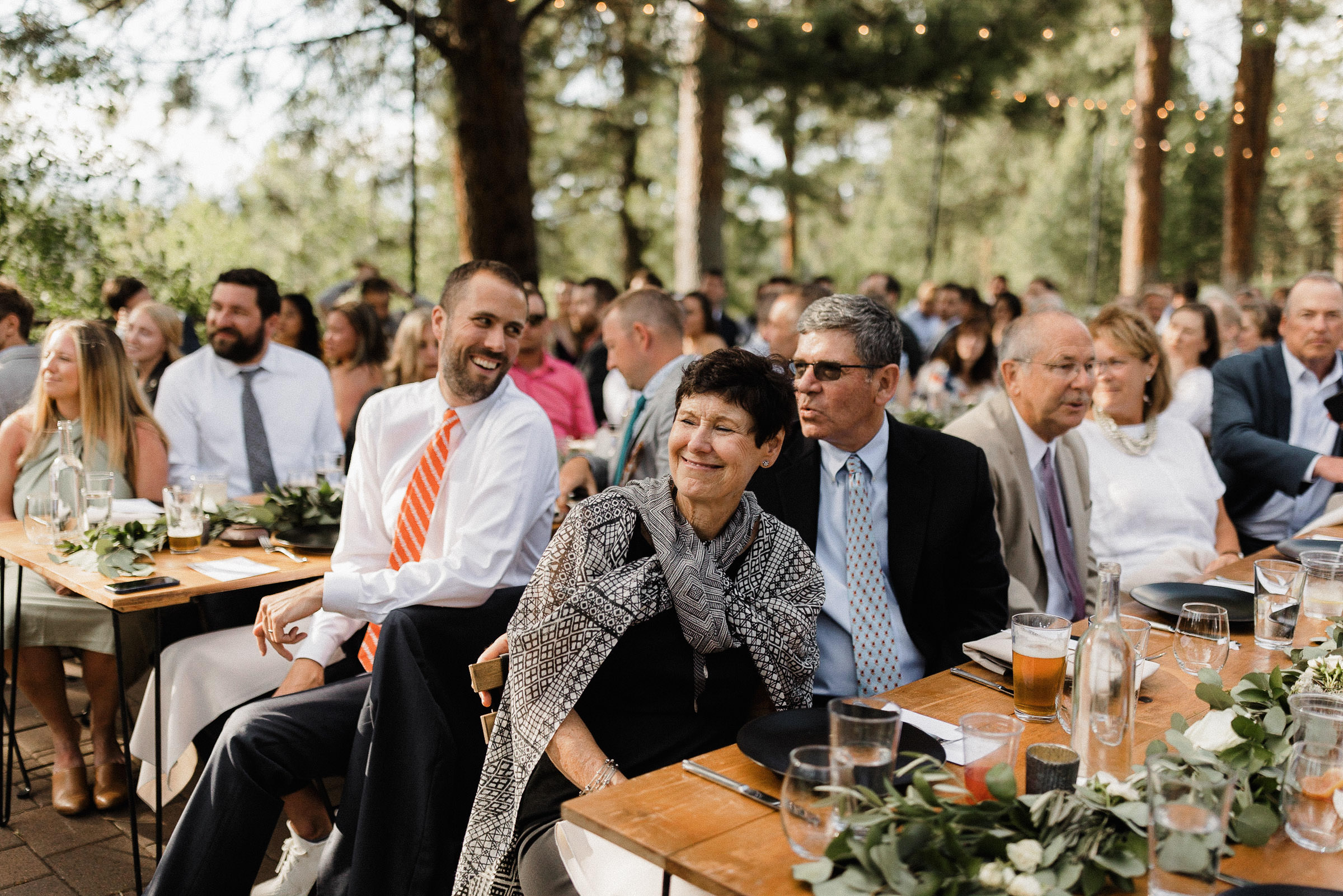 Guests react warmly during first dance