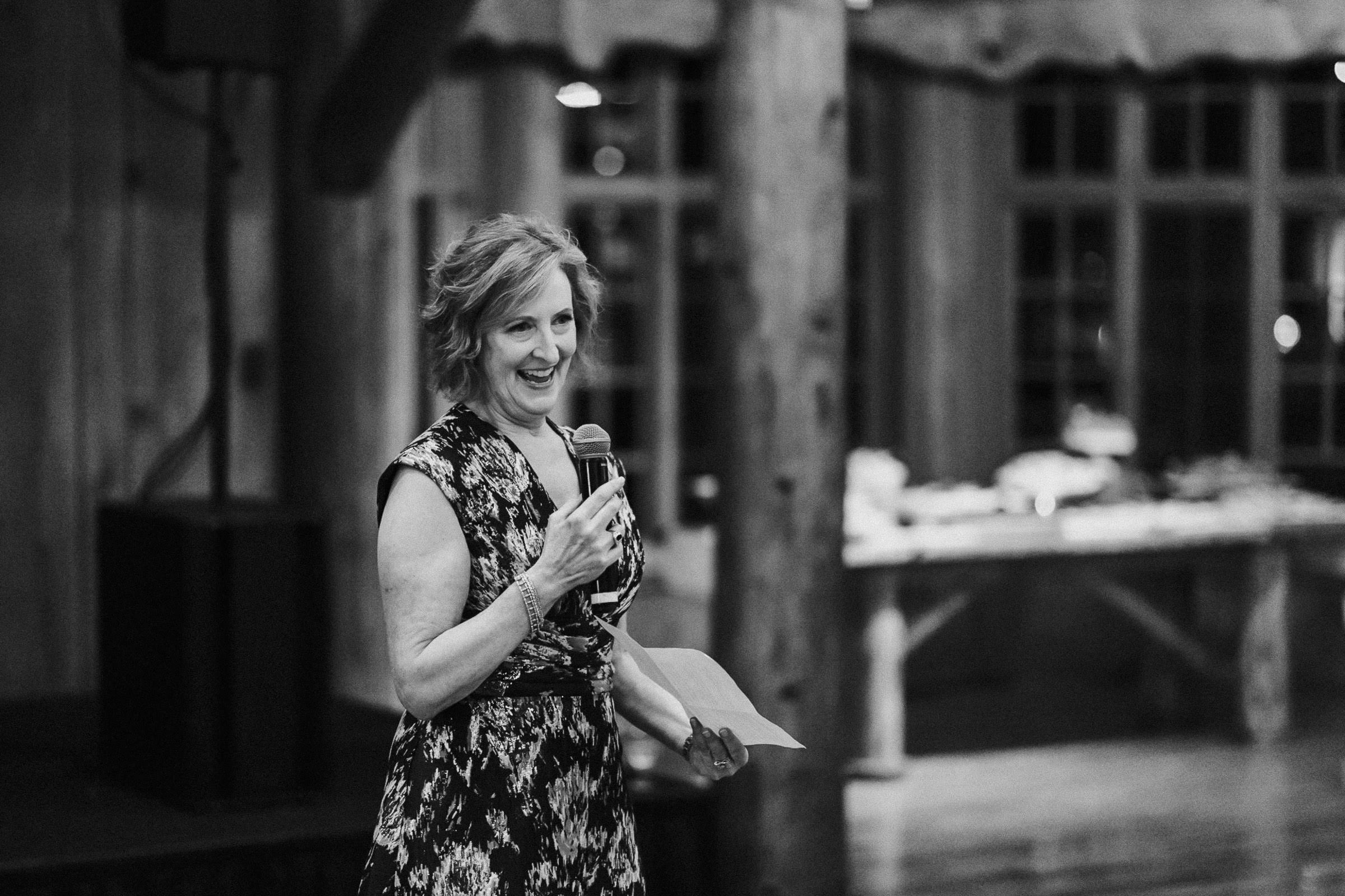 Bride's mom gives a toast